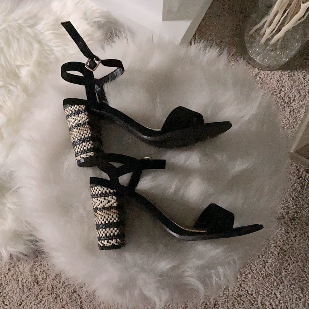 Embellished open toe heels